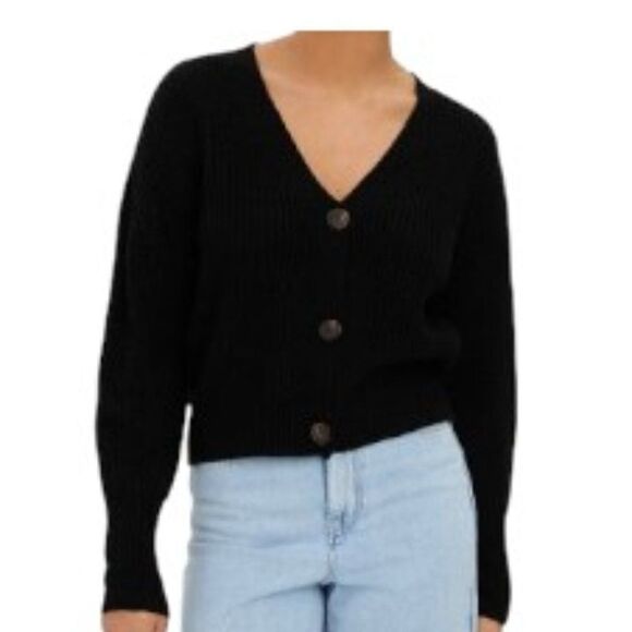Vero Moda VMLEA V-Neck Cardigan in Black Medium - Picture 1 of 2